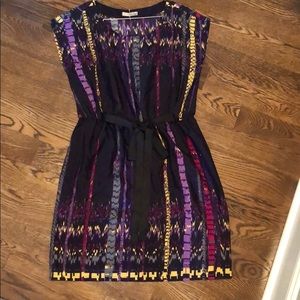 Multicolor Dress with waist tie